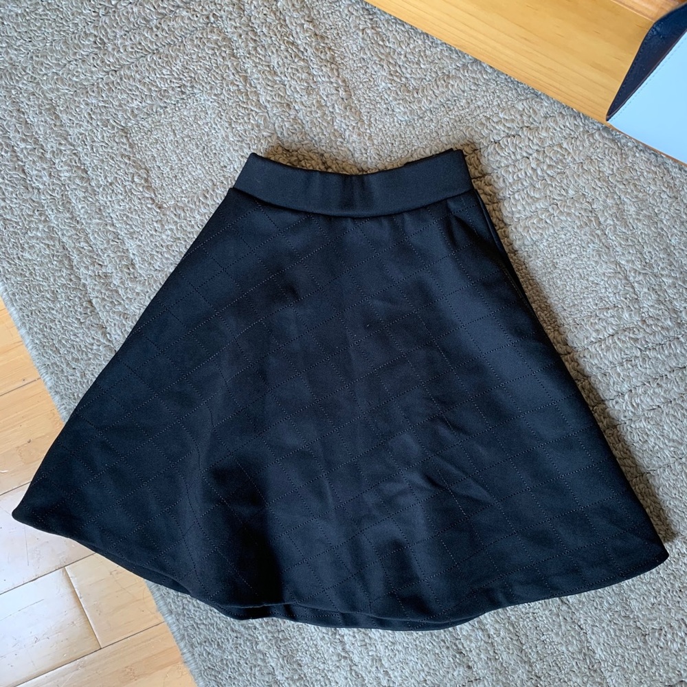 French Connection Black Quilted Circle Skirt